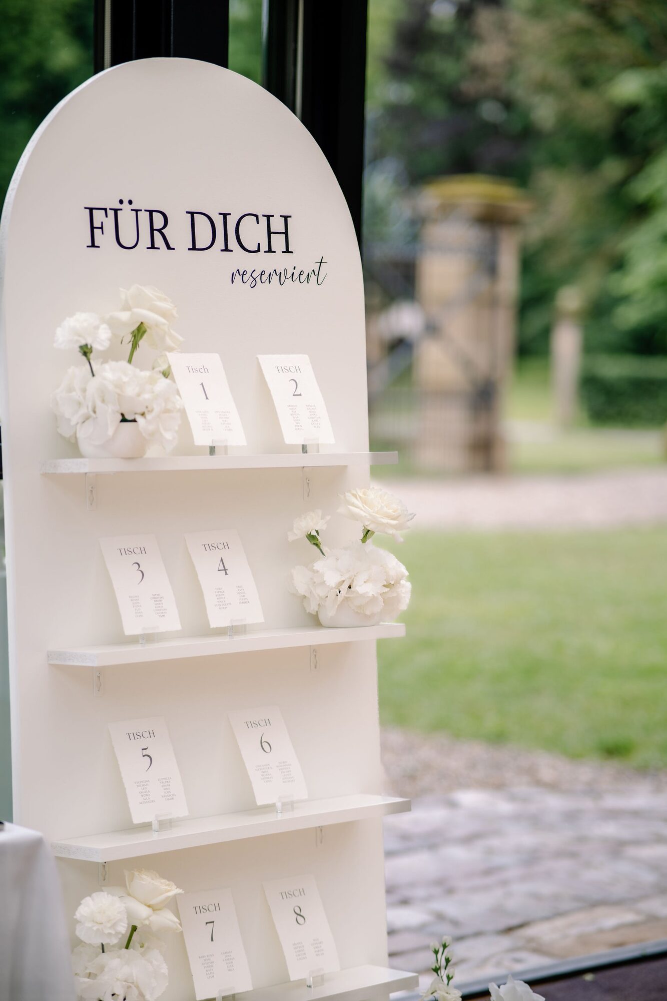 Sitzplan „Für dich reserviert“ im Glaspavillon